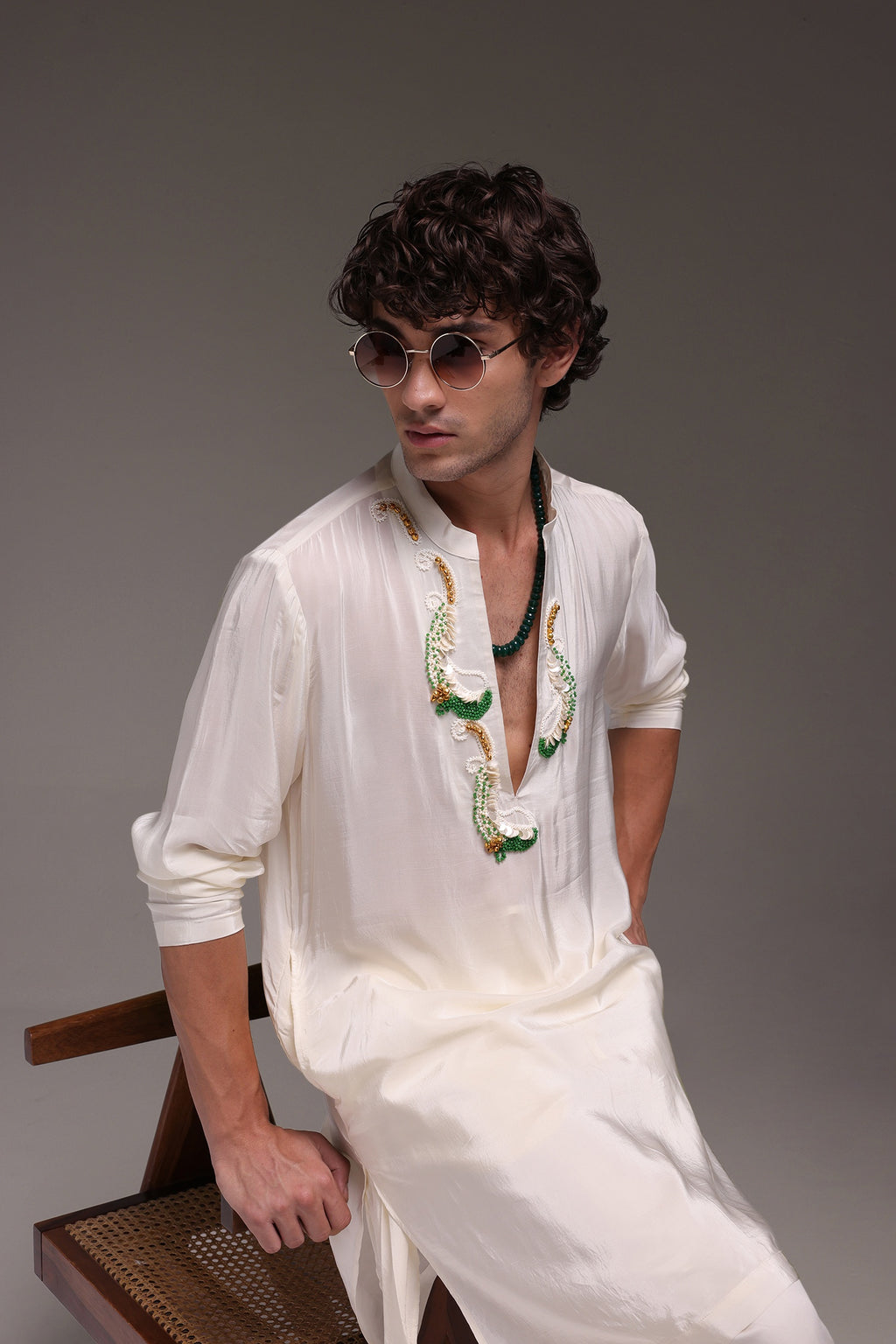 Ambi (Pasiley) - Hand Embroidered Designer Kurta