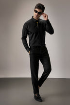 Floret - Hand Embroidered Designer Shirt -Black