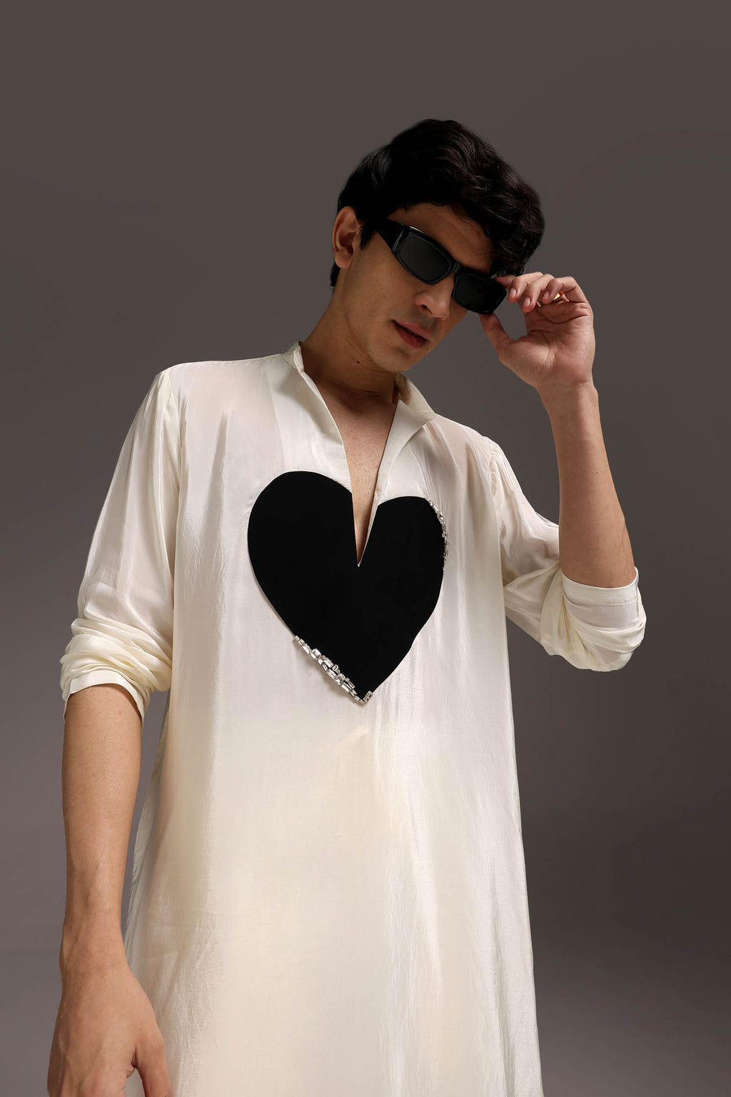 Lupdup(Rhinestone) - Hand Embroidered Designer Kurta