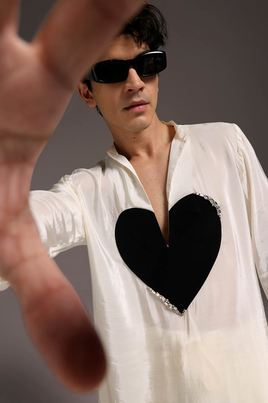 Lupdup(Rhinestone) - Hand Embroidered Designer Kurta