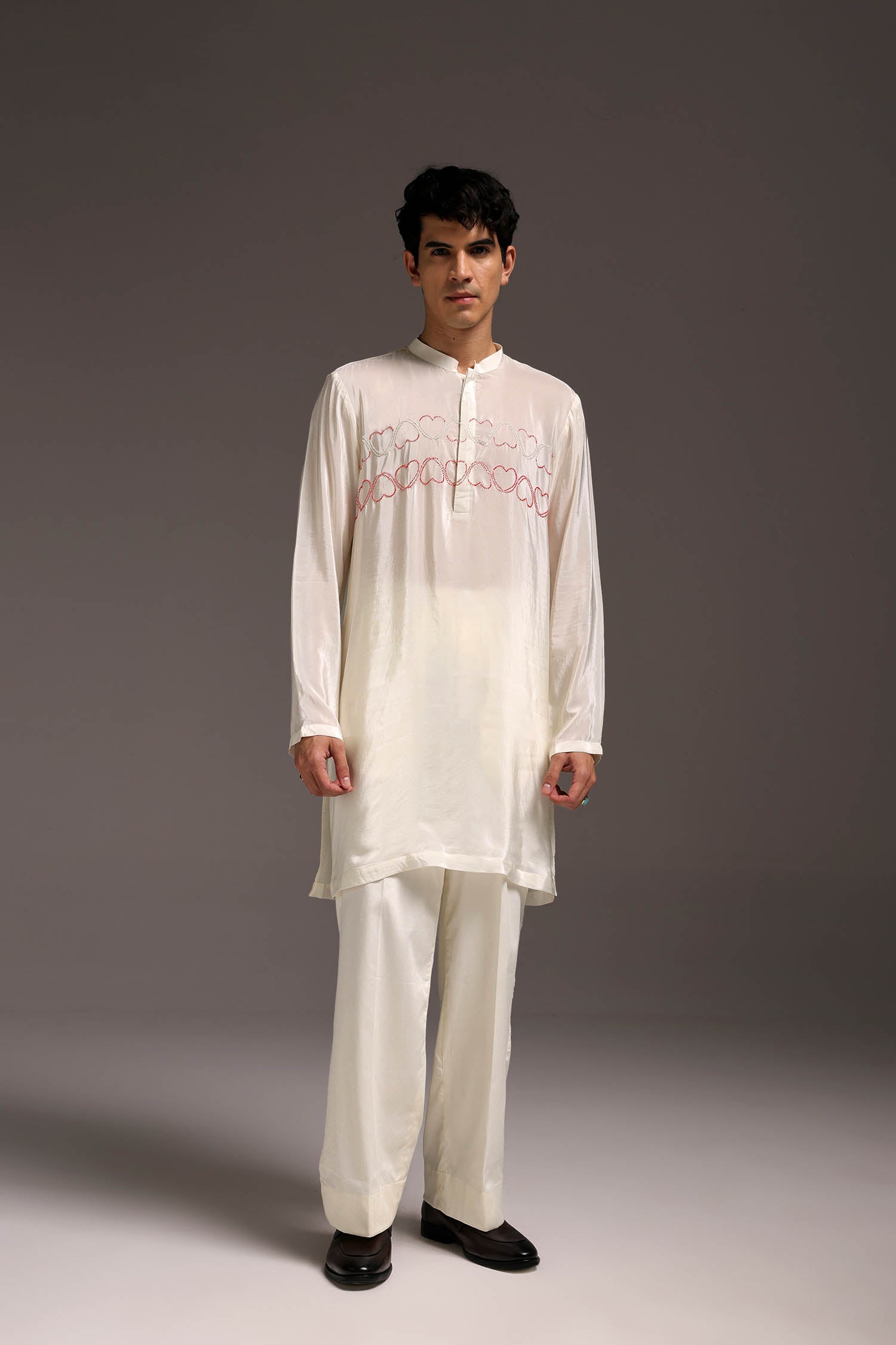 Heart Line - Hand Embroidered Designer Kurta