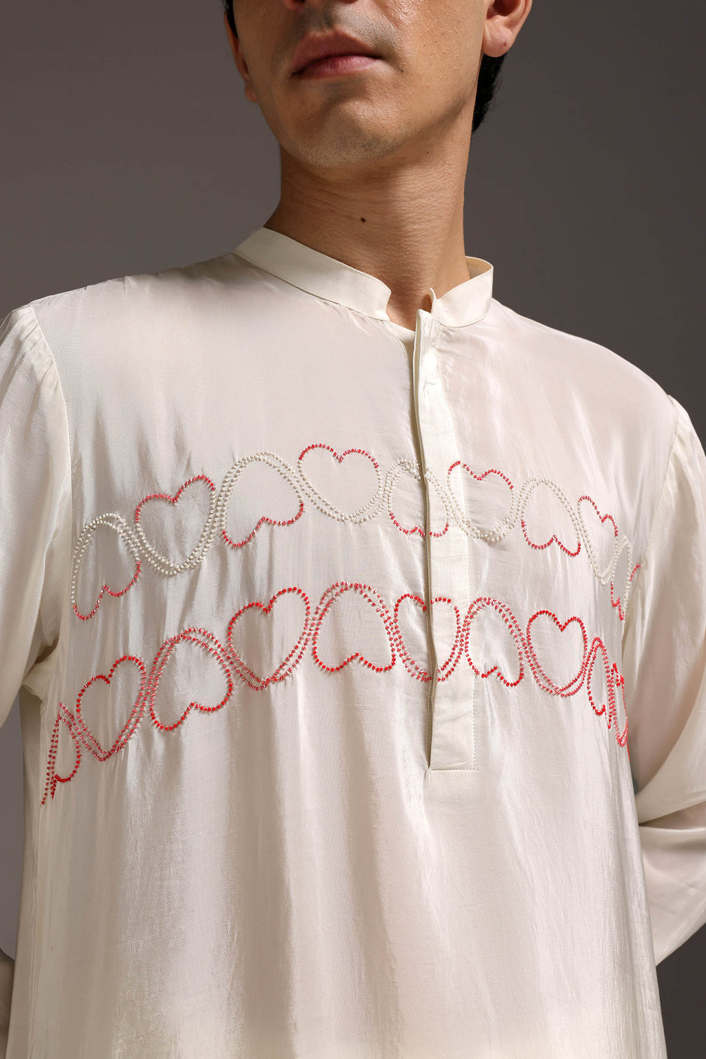 Heart Line - Hand Embroidered Designer Kurta