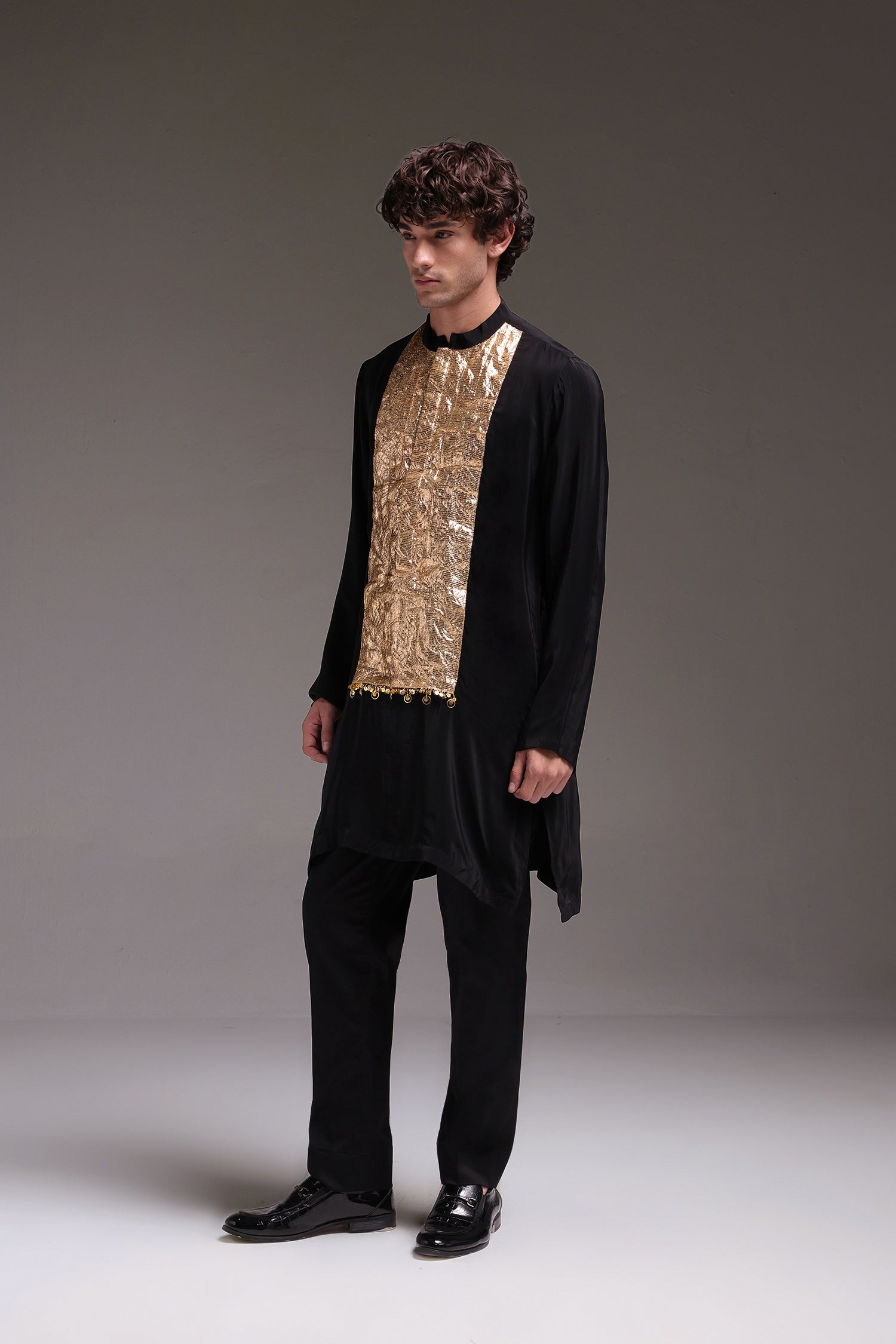 Black Lumpi - Hand Embroidered Designer Kurta