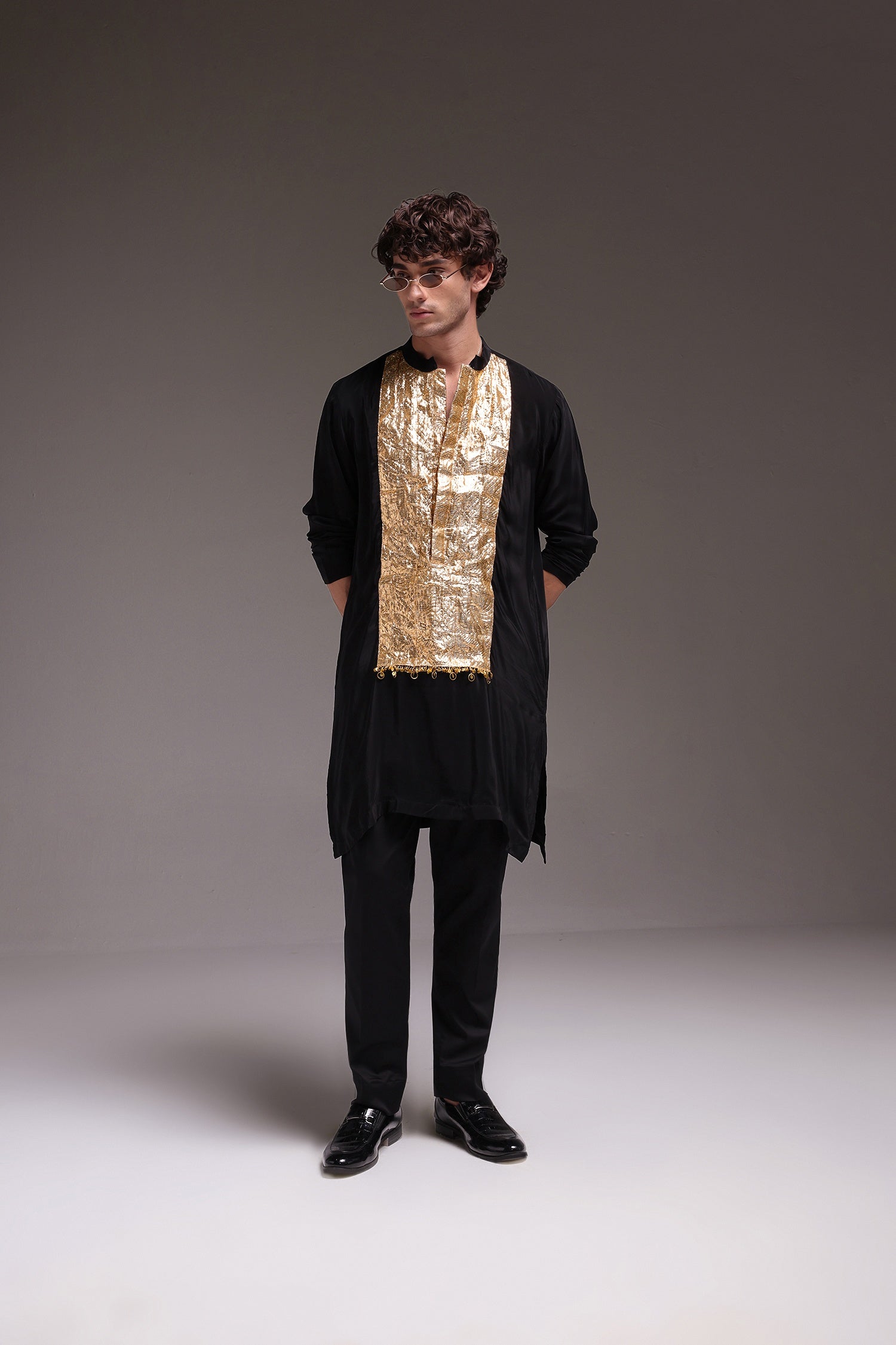 Black Lumpi - Hand Embroidered Designer Kurta