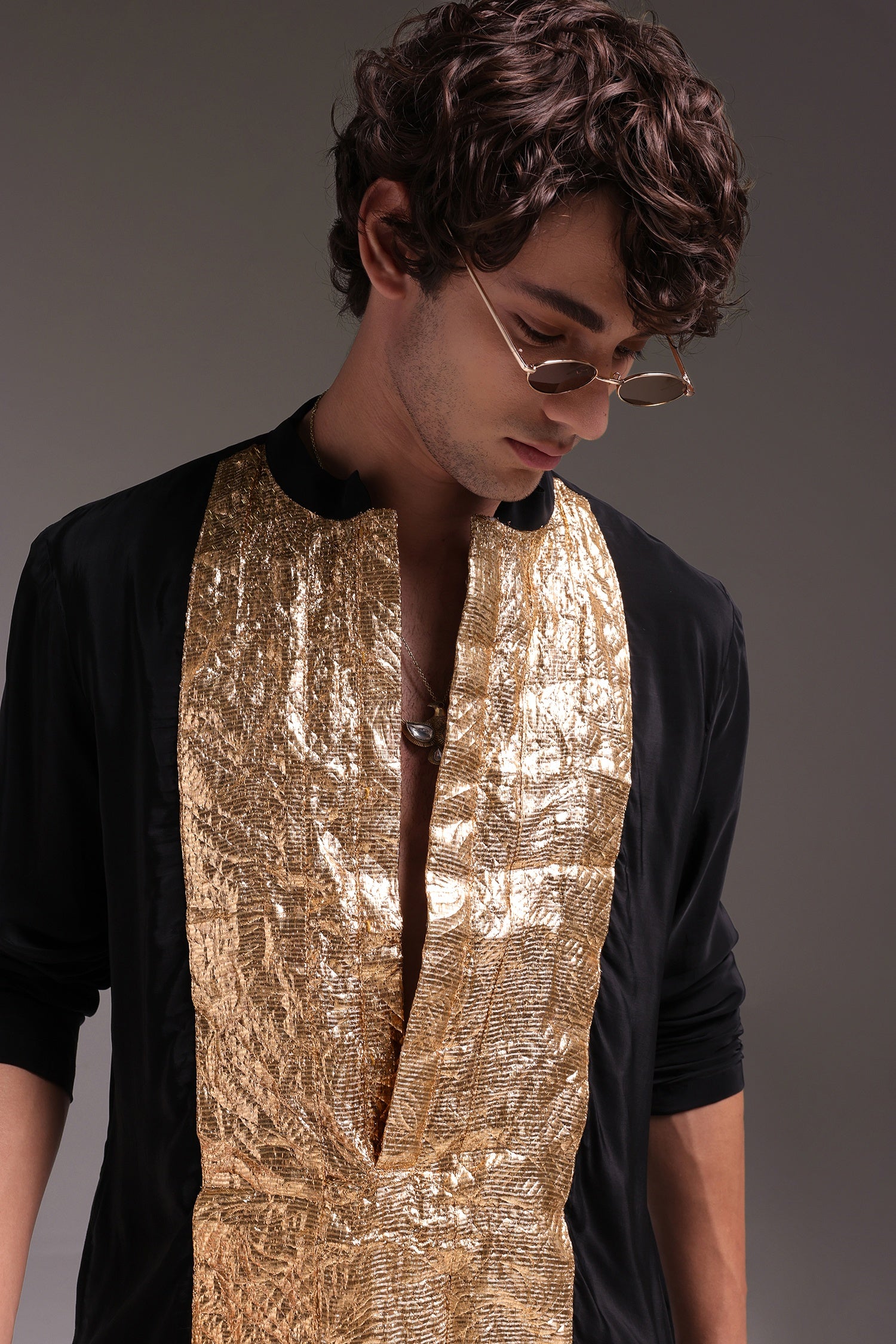 Black Lumpi - Hand Embroidered Designer Kurta