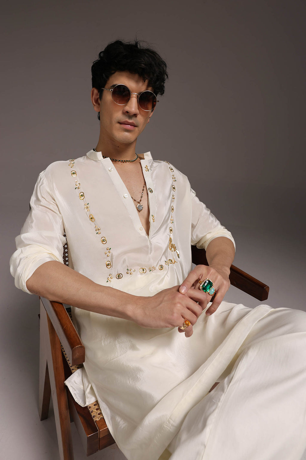 Wade - Hand Embroidered Designer Kurta