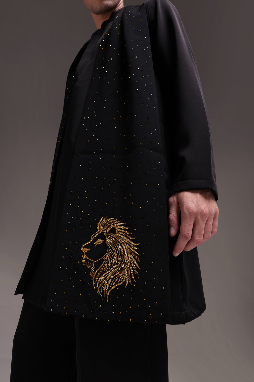 Lion - Hand Embroidered Designer Shawl