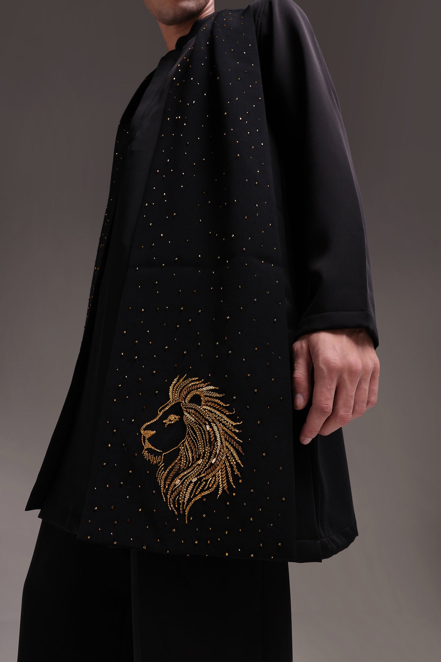 Lion - Hand Embroidered Designer Shawl