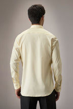 Floret- Hand Embroidered Designer Shirt - ivory