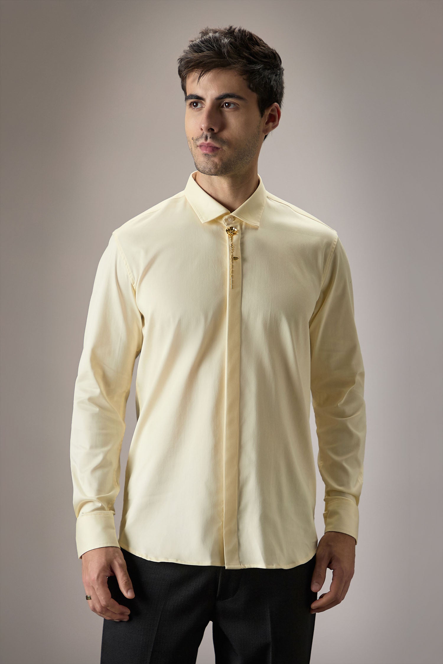Floret- Hand Embroidered Designer Shirt - ivory