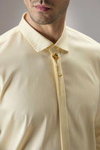 Floret- Hand Embroidered Designer Shirt - ivory