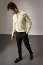 Floret- Hand Embroidered Designer Shirt - ivory