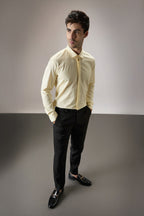 Floret- Hand Embroidered Designer Shirt - ivory