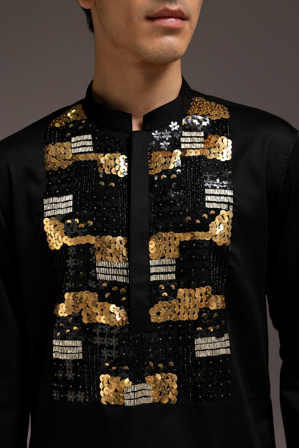 Starlit Patch - Hand Embroidered Designer Kurta