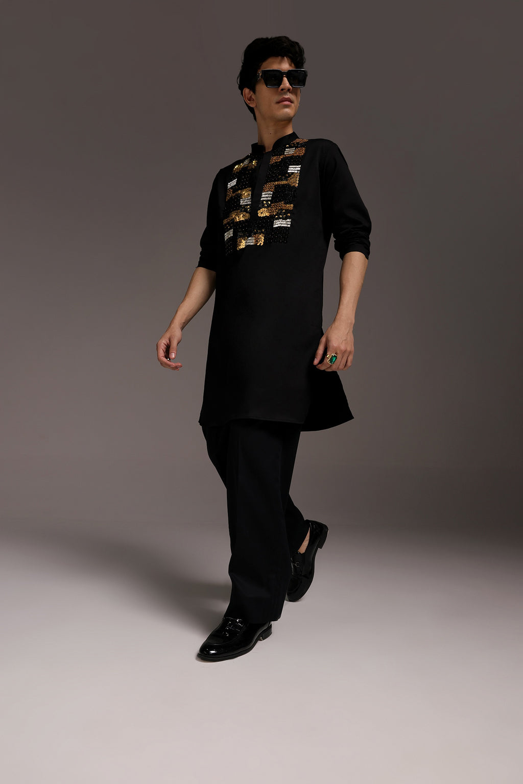 Starlit Patch - Hand Embroidered Designer Kurta
