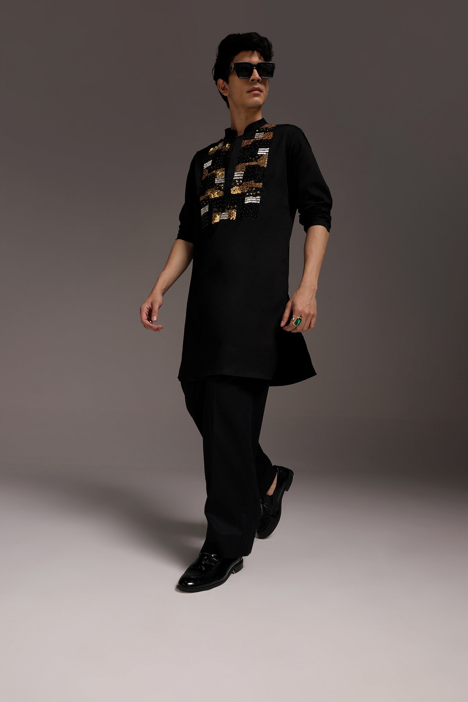 Starlit Patch - Hand Embroidered Designer Kurta