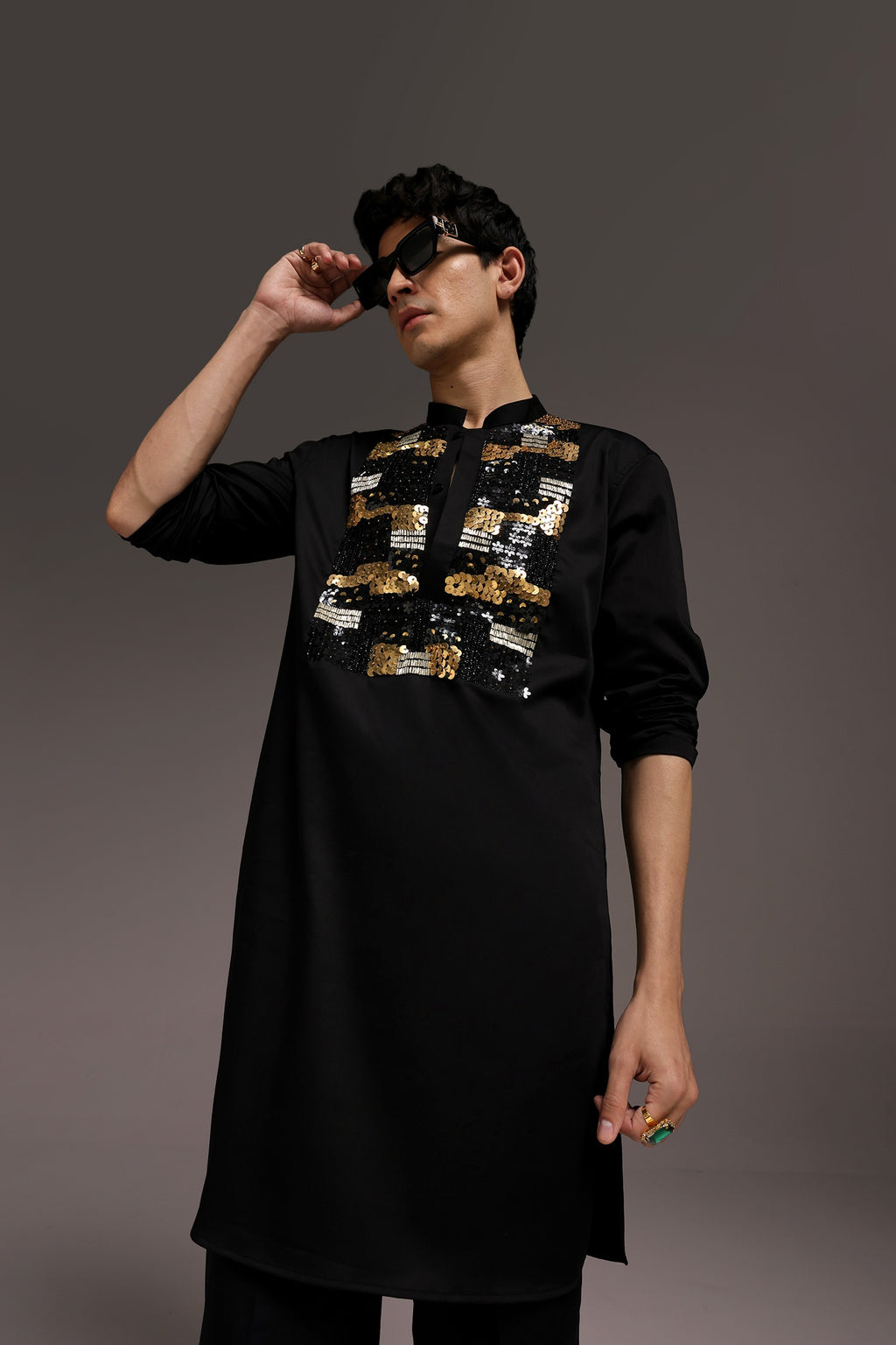 Starlit Patch - Hand Embroidered Designer Kurta