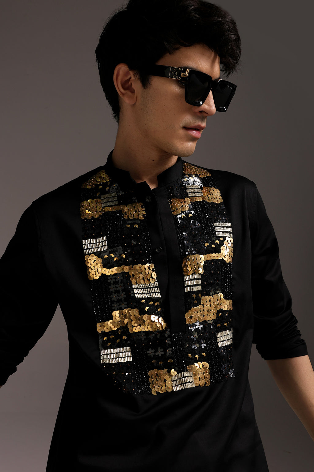 Starlit Patch - Hand Embroidered Designer Kurta