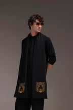 Tiger - Hand Embroidered Designer Shawl