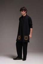 Tiger - Hand Embroidered Designer Shawl