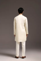 Swimming Tiger - Hand Embroidered Designer Kurta