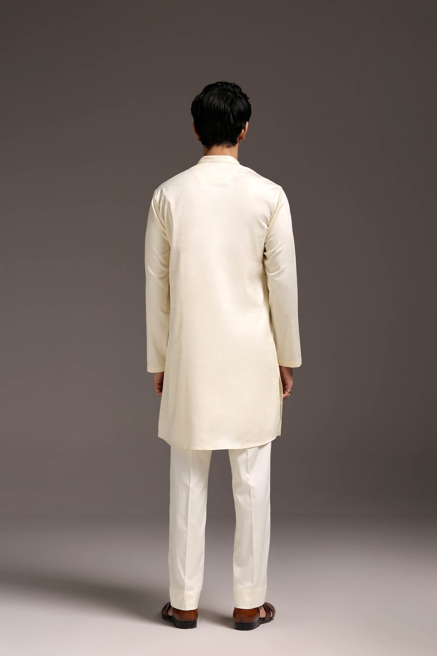 Swimming Tiger - Hand Embroidered Designer Kurta