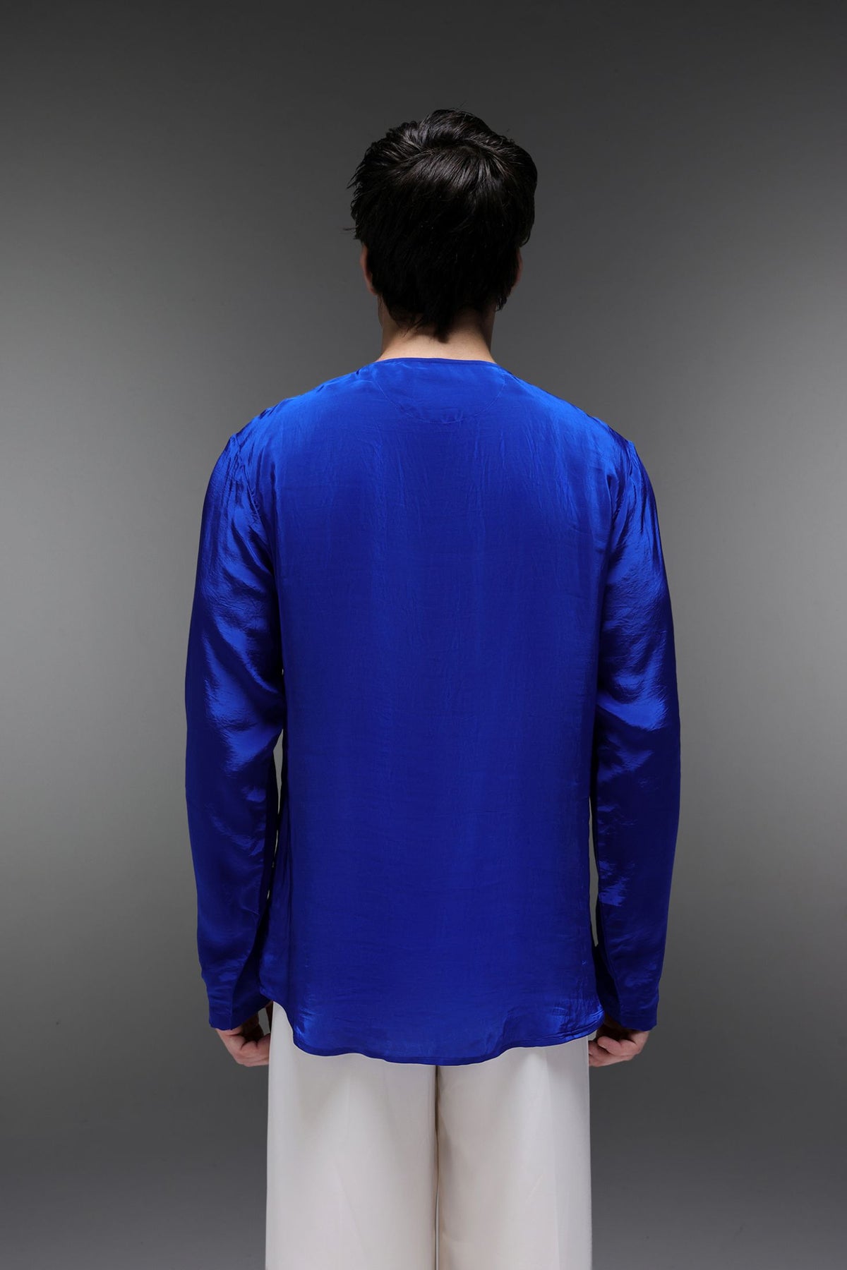 Heron (Bird) - Hand Embroidered Jacket - Royal Blue