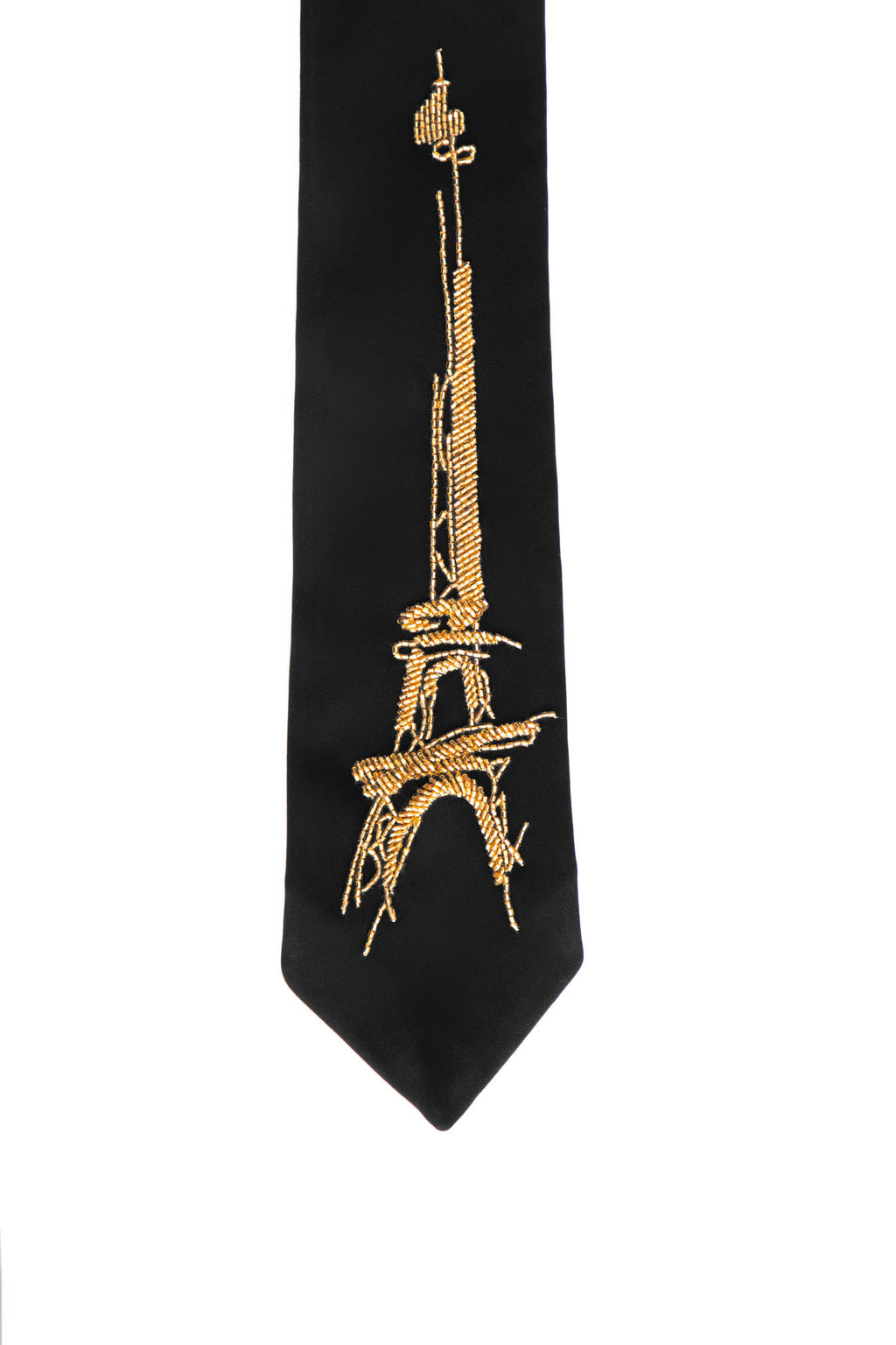 Eiffel Tower- Hand Embroidered Designer Tie