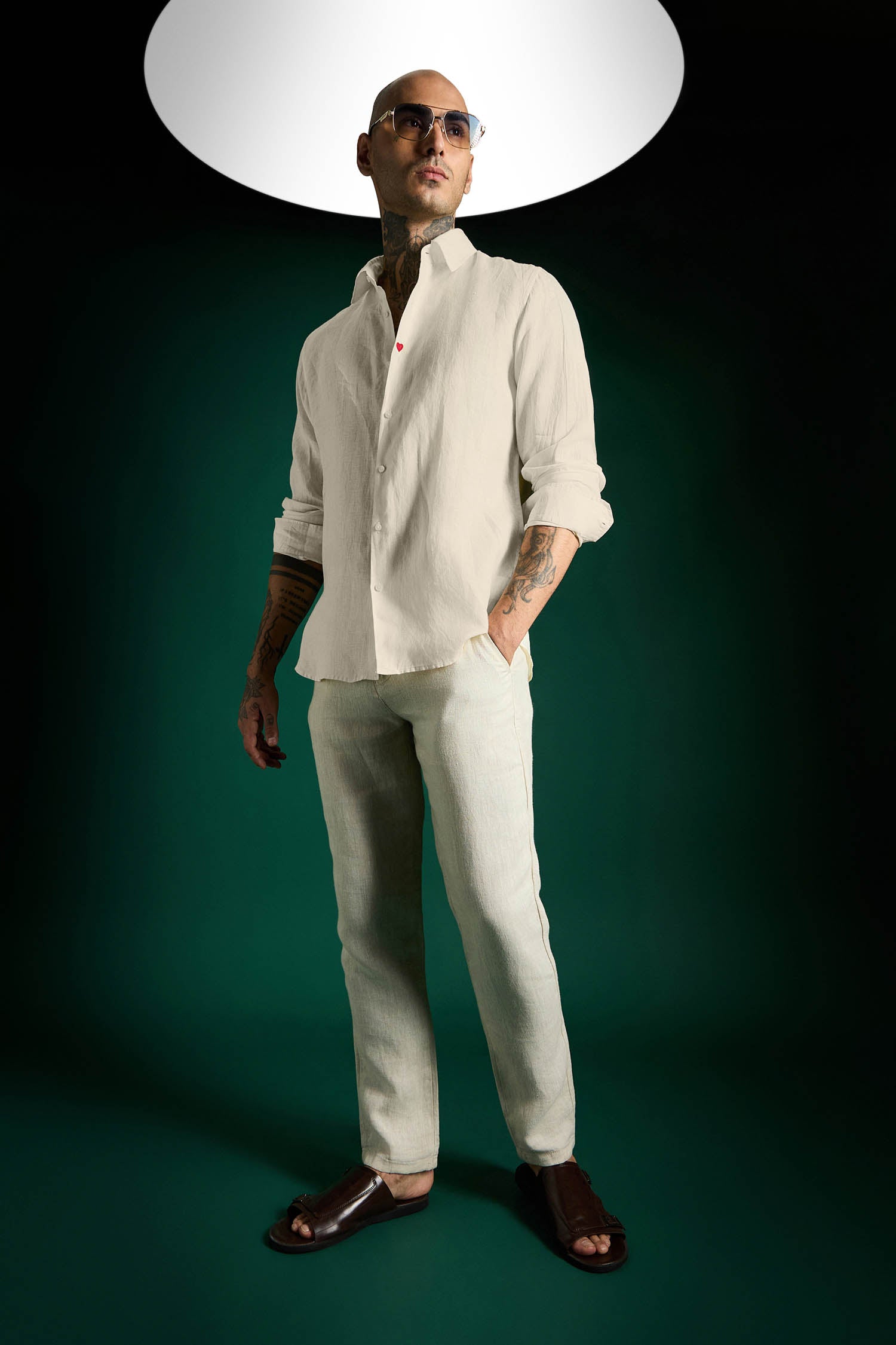 Heart Irish Linen Shirt - Ivory