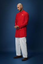 Bee Kiss Red Bundi Kurta