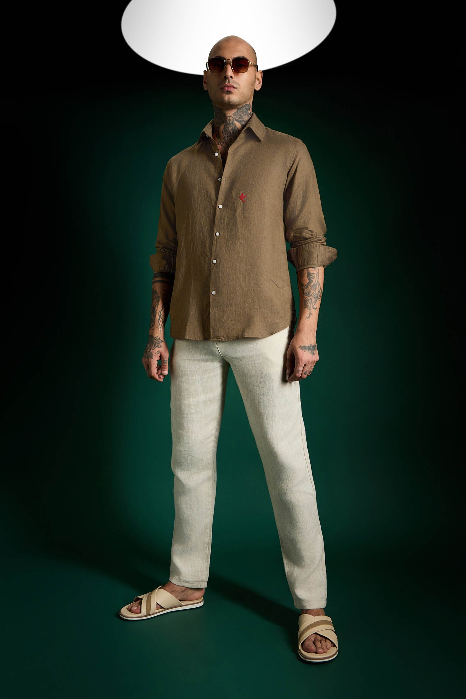 Bird Irish Linen Shirt - Cocoa Brown
