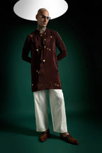 Soul Hand Embroidered Designer Kurta - Brown