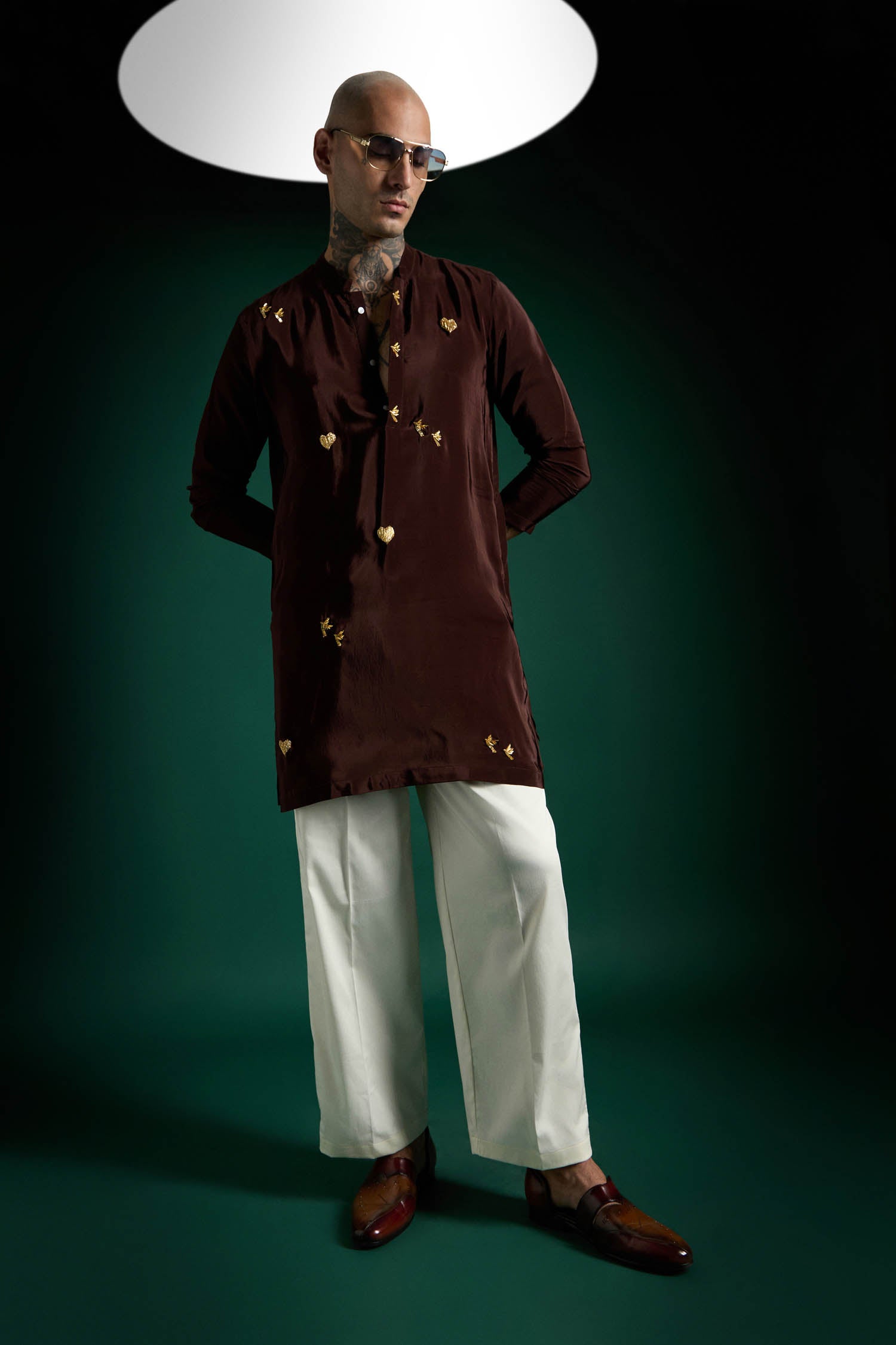 Soul Hand Embroidered Designer Kurta - Brown
