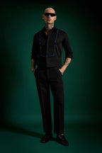 Forms- Hand Embroidered Designer Shirt - Black