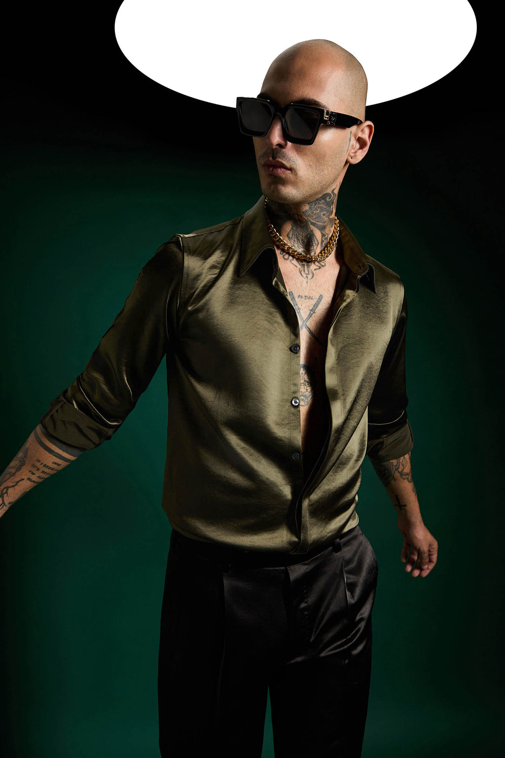 Bird Irish Linen Shirt - Olive Green