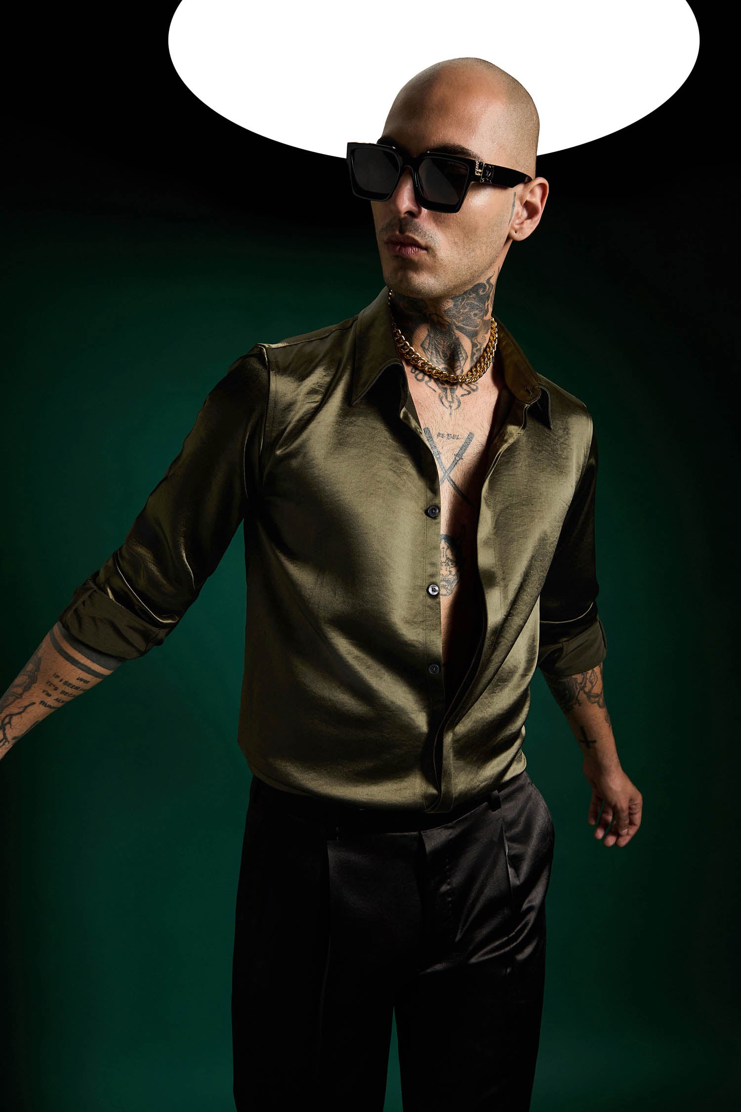 Bird Irish Linen Shirt - Olive Green