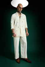 Relic Hand Embroidered Designer Kurta Set - Ivory