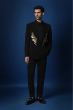 Fly (Wings) Hand Embroidered Tuxedo - Black