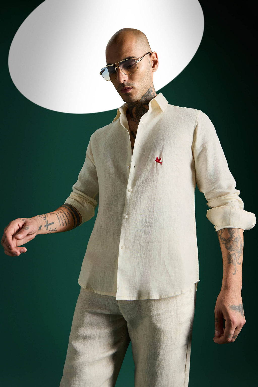 Bird Irish Linen Shirt - Ivory