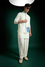 Aquatic Bloom(Flower) - Hand Embroidered Designer Bundi