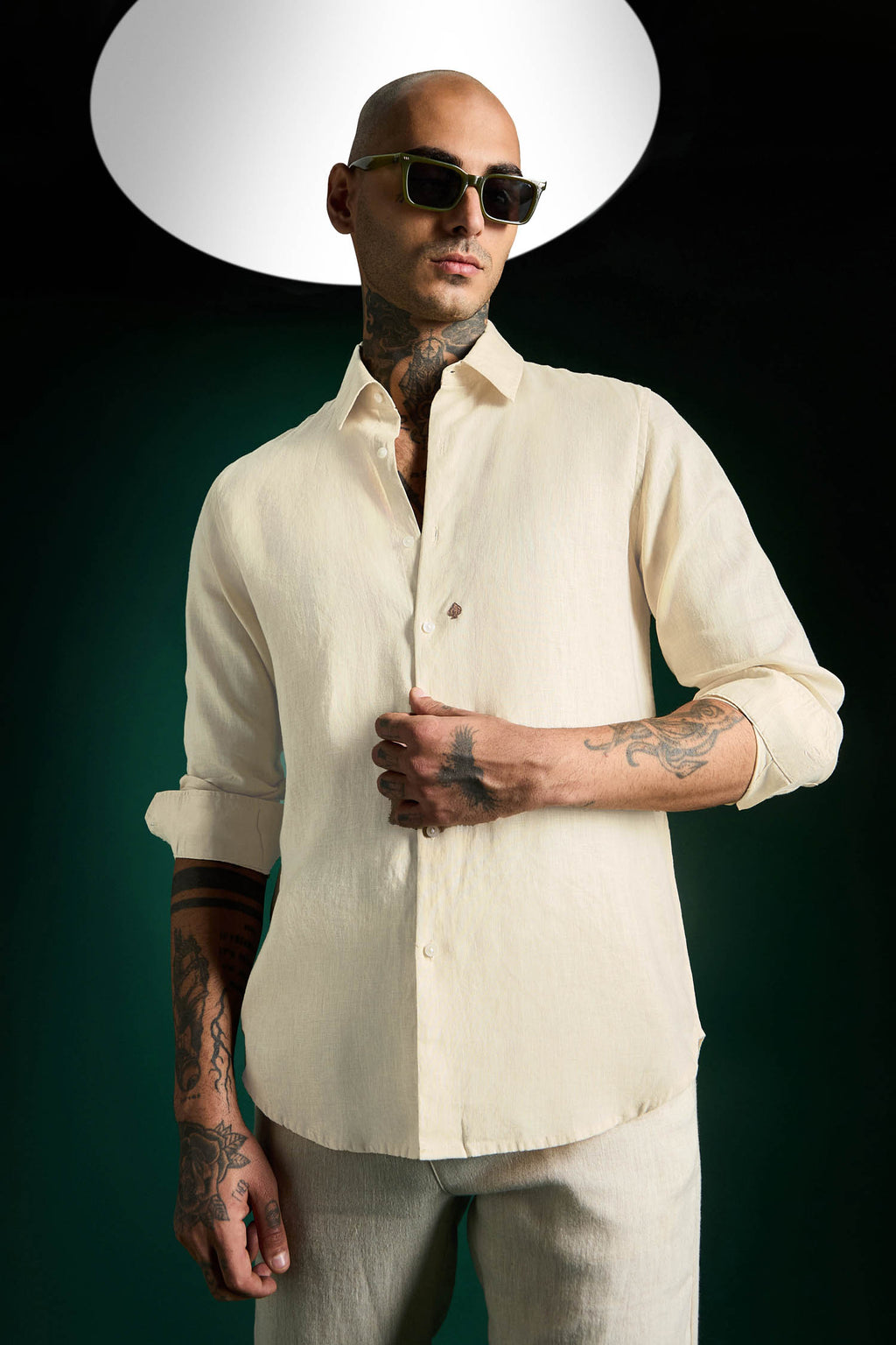 Spade Irish Linen Shirt - Ivory
