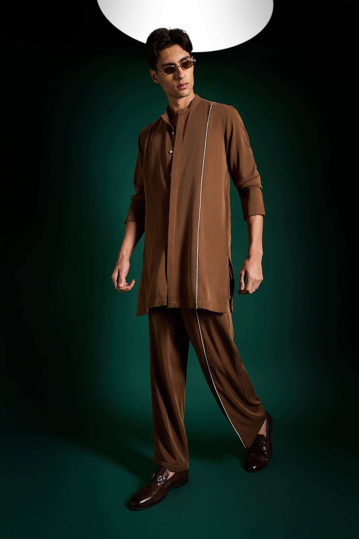 Echelon Designer Kurta Set - Caramel Brown