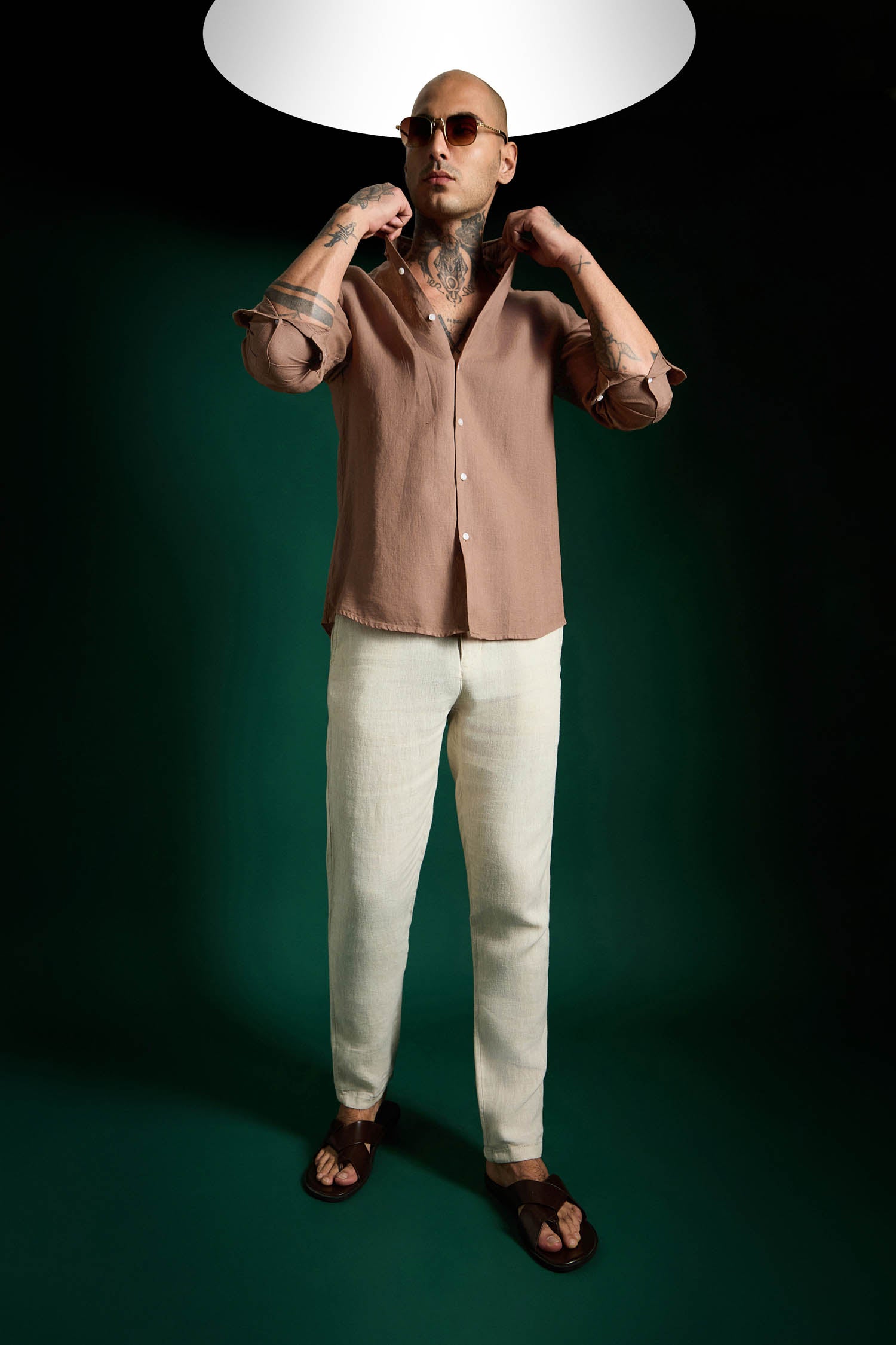 Irish Linen Shirt - Mocha Brown