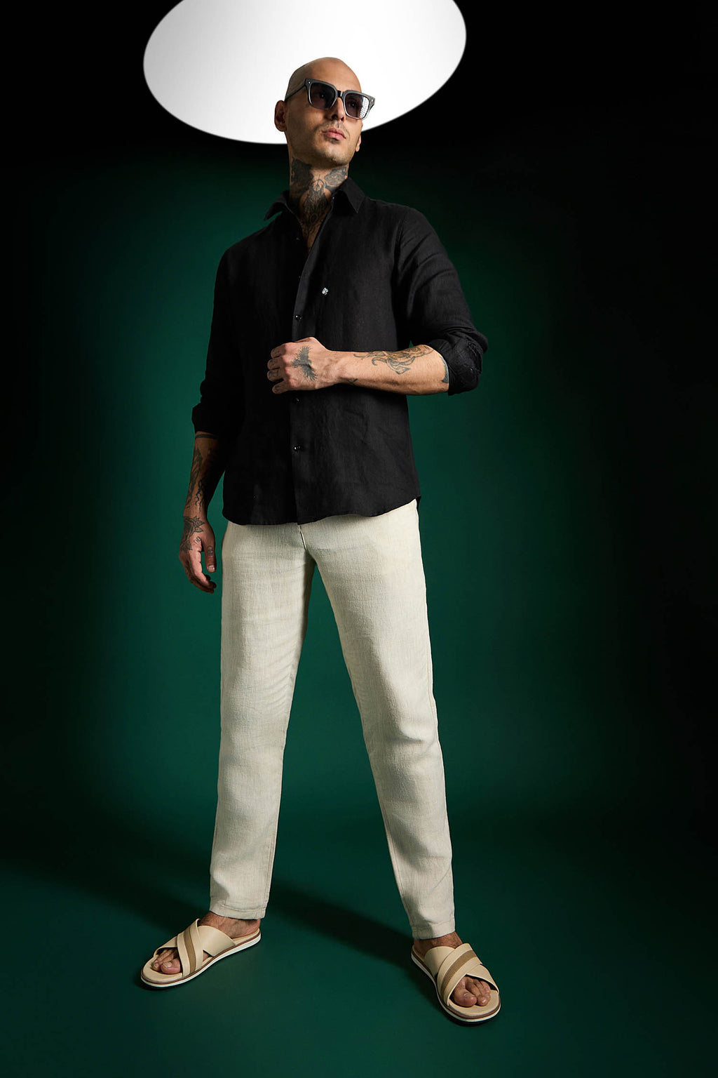 Spade Irish Linen Shirt - Black