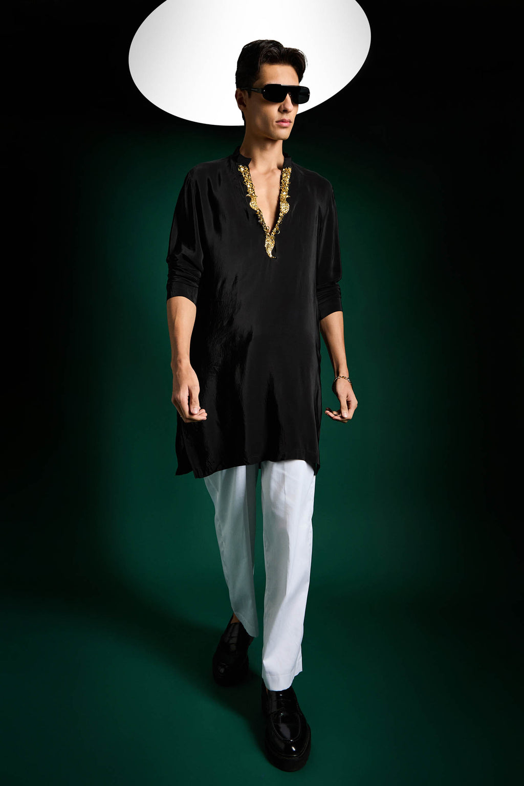 Echo Beads Hand Embroidered Designer Kurta - Black