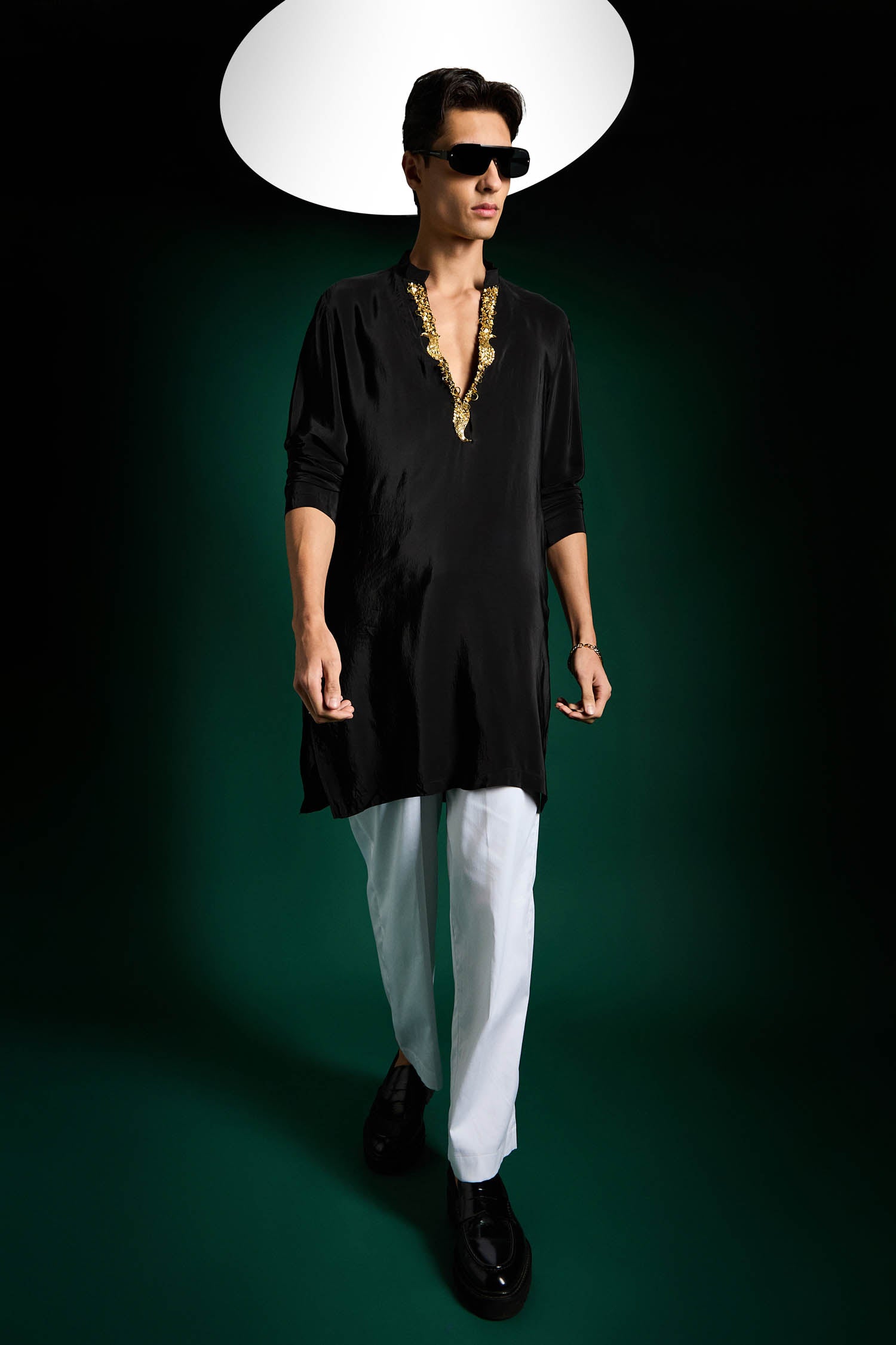 Echo Beads Hand Embroidered Designer Kurta - Black