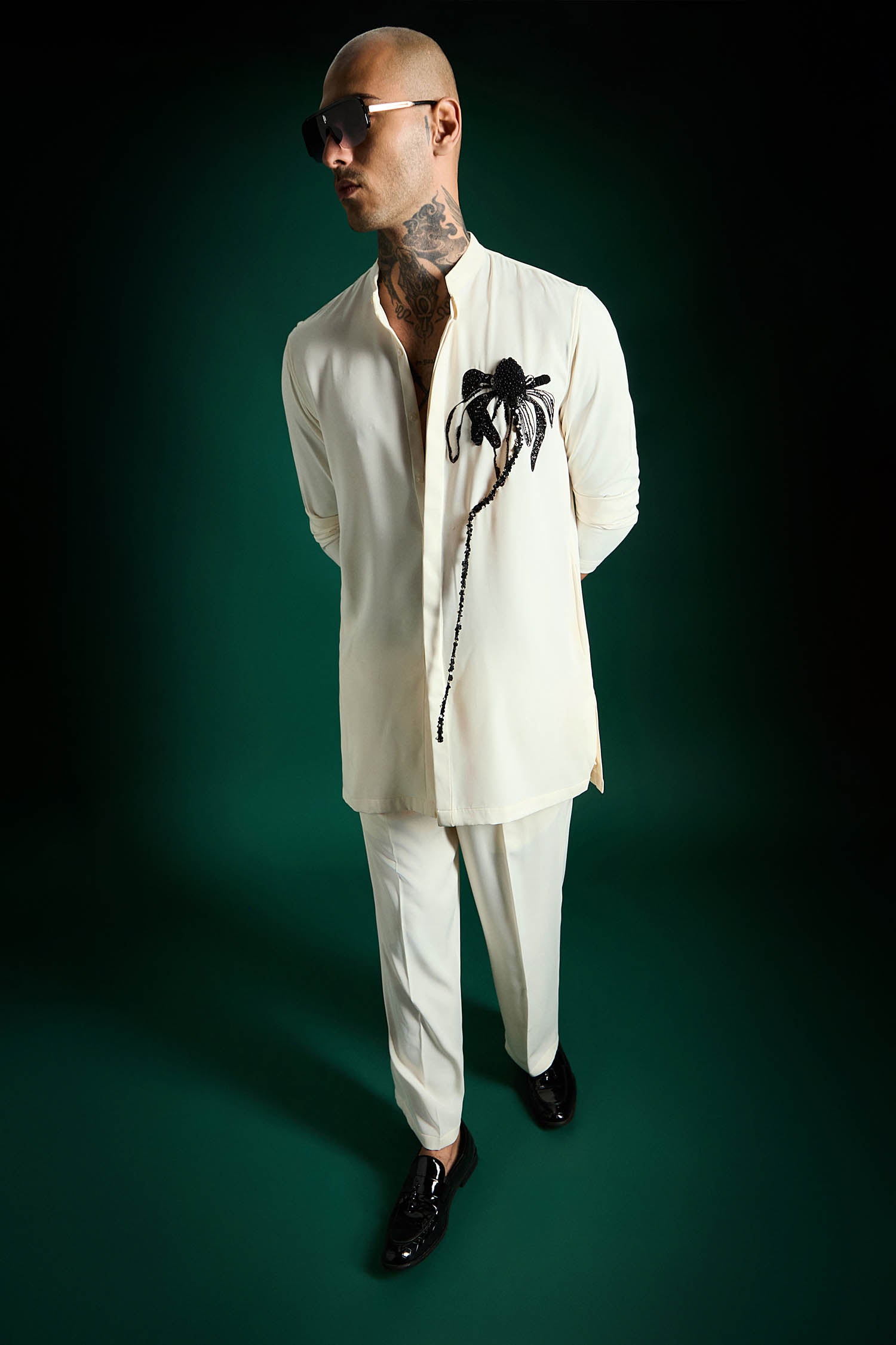 Lei Hand Embroidered Designer Kurta Set - Ivory