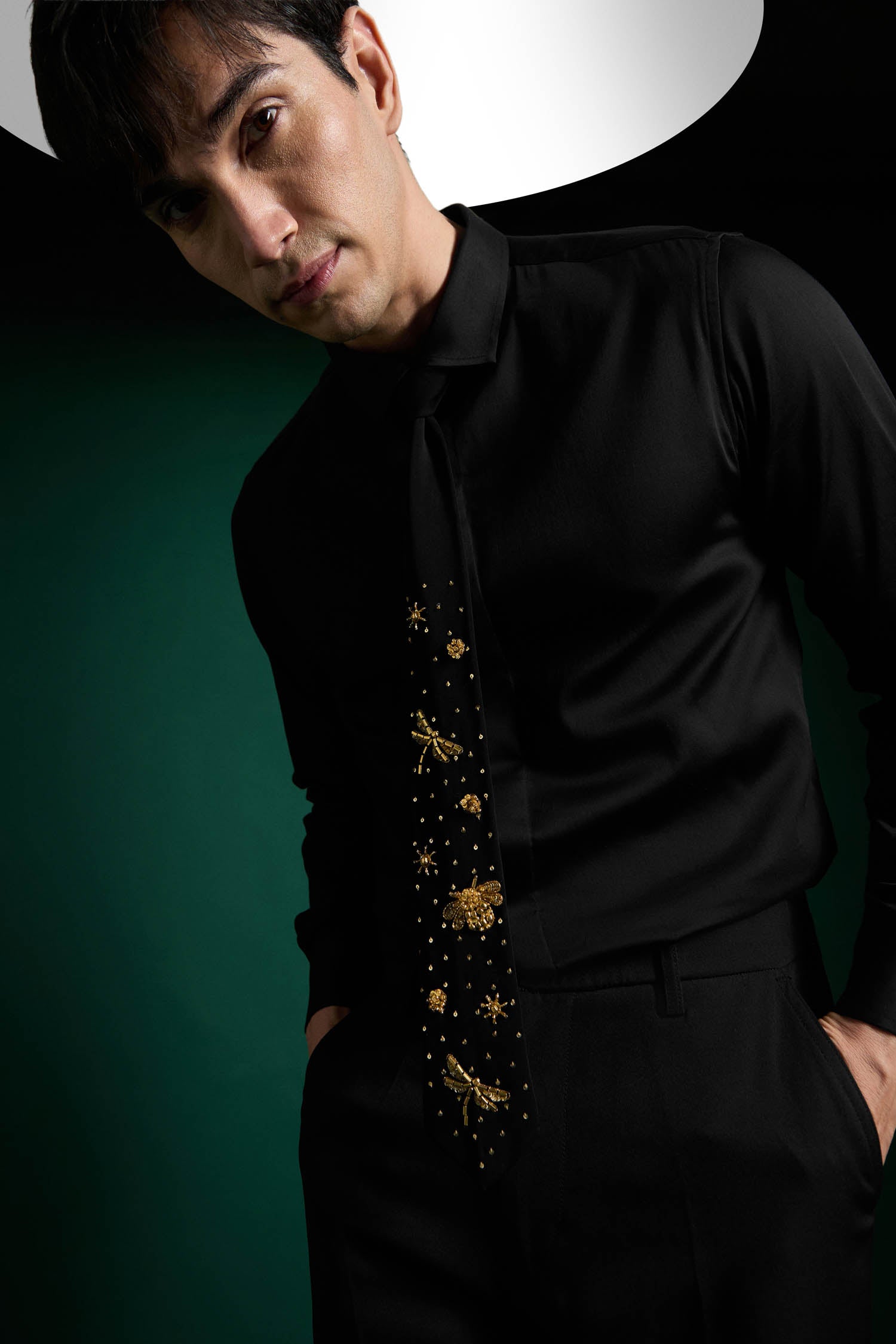 Worker Bees- Hand Embroidered Designer Tie