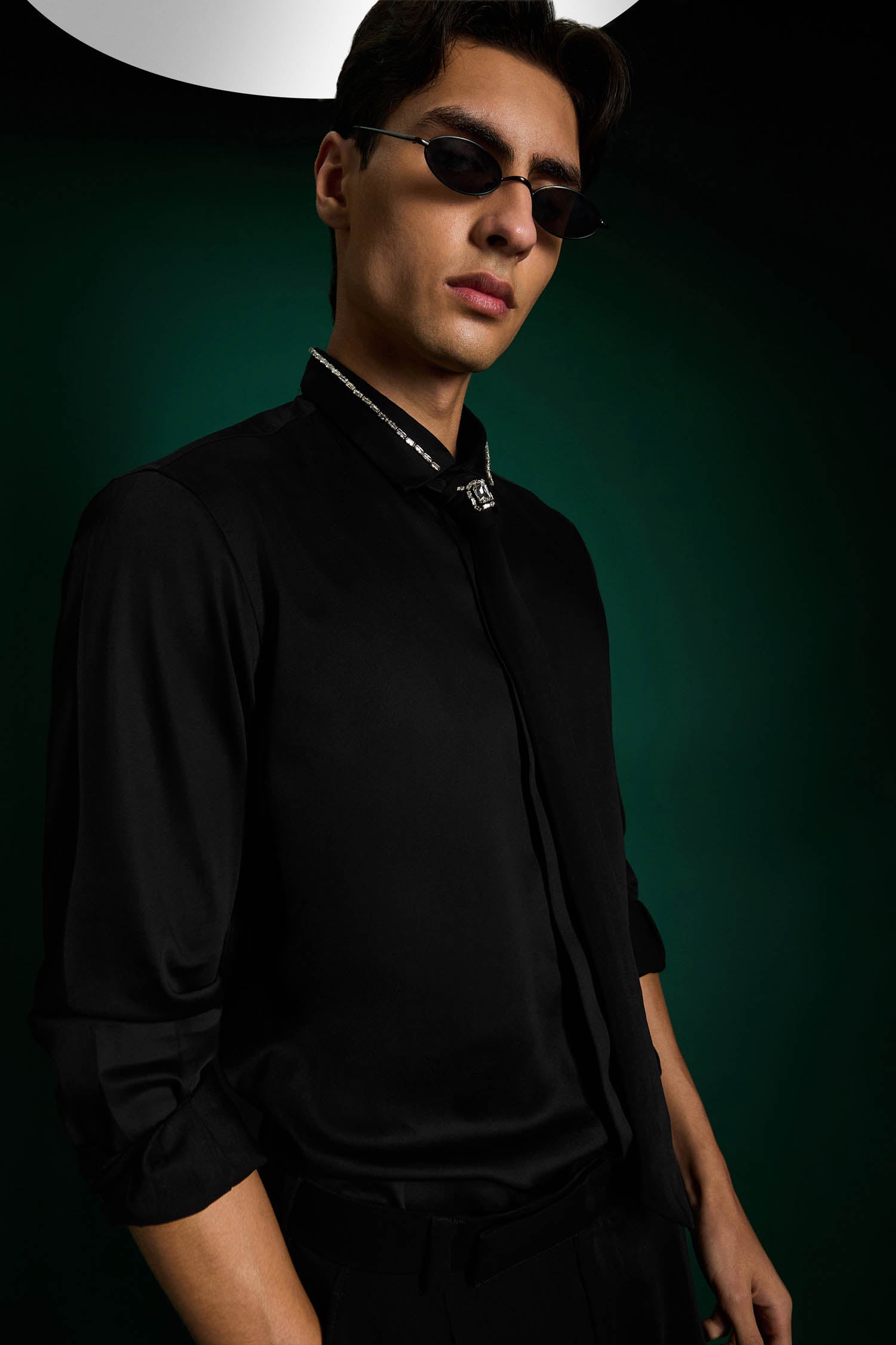 Crystal - Hand Embroidered Designer Tie With Shirt