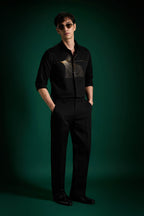 Sparkler Black - Hand Embroidered Designer Shirt